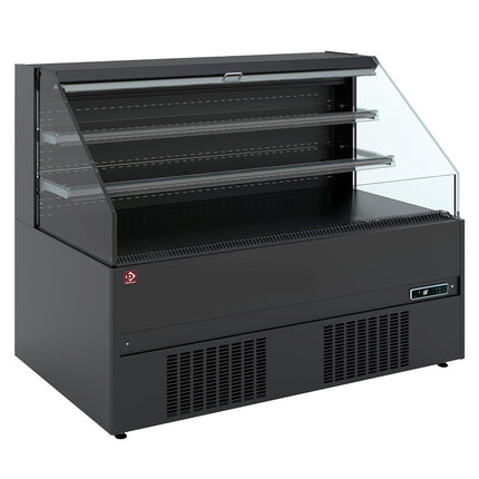 Semi-wall refrigerated unit, self-service, open - FULL BLACK