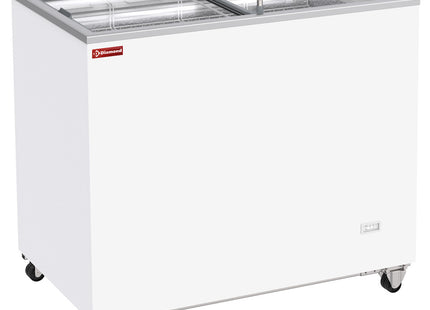Storage chest freezer, 303 liters, sliding lids on wheels