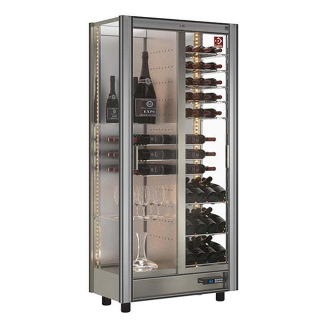 Adjustable tempered glass shelves, with support
