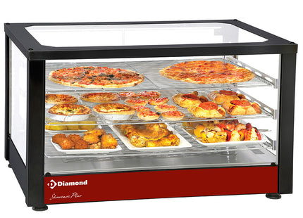 Ventilated warming display, 3 levels, panoramic (Black)