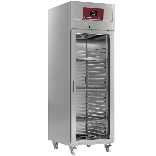 Ventilert fryser 700 liter, 1 glassdør GN 2/1, på hjul