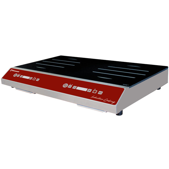 Table de cuisson à induction double zone (2x 1750 watts), panneau de commande tactile en verre