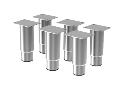 Set of 6 adjustable stainless steel feet (h.125mm)