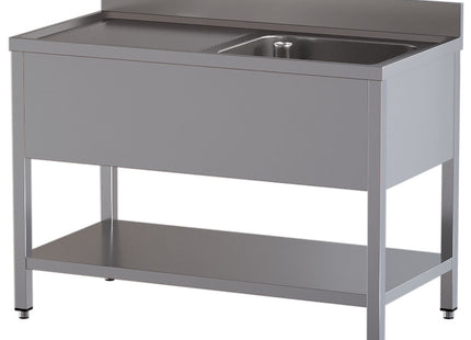 Sink 1 tank and 1 left-hand drain surface and undershelf