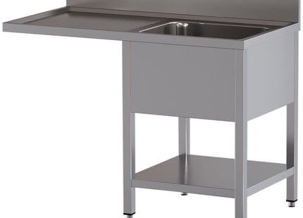 Sink 1 tank and 1 left-hand drain surface, undershelf and dishwasher space