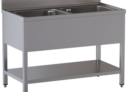 Sink 2 tanks with undershelf
