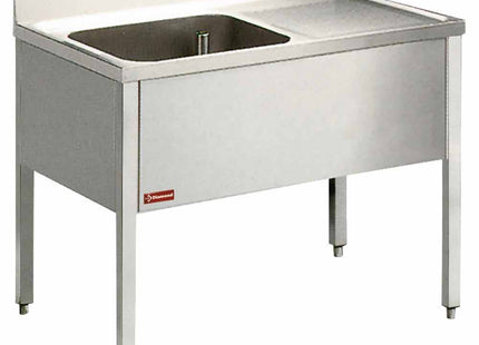 Sink 1 tank and 1 right draining board, with base