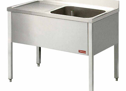 Sink 1 tank and 1 left draining board, with base