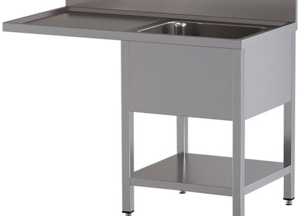 Sink 1 tank and 1 left-hand drain surface, undershelf and dishwasher space