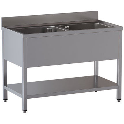 Sink 2 tanks with undershelf