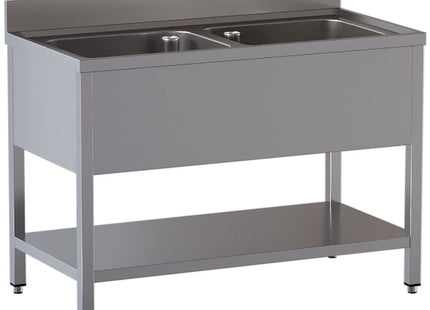 Sink 2 tanks with undershelf