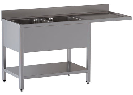 Sink 2 tanks and 1 right-hand drain surface, undershelf and dishwasher space