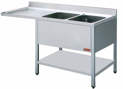 Sink 2 tanks and 1 drain surface