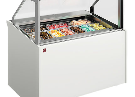 Comptoir glacier avec 6 plateaux inox (360x165)