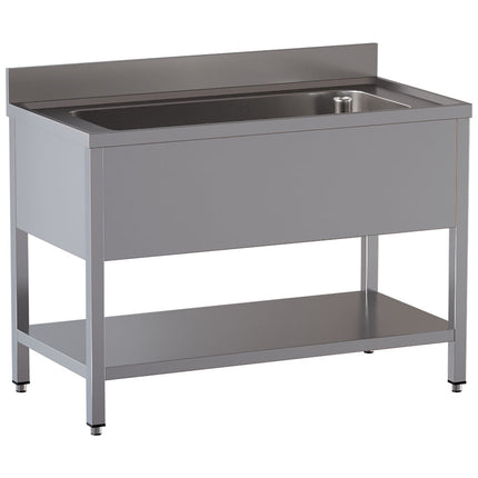 Sink 1 tank 1400x500xh350, with undershelf