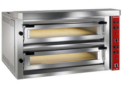 Electric pizza oven "extra large", 2x 6 pizzas 350mm - FULL refractory stone