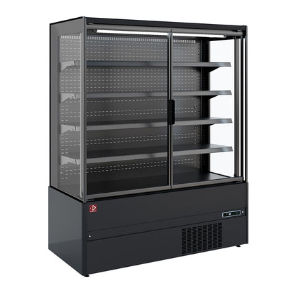 Refrigerated wall element, self-service, swing doors - FULL BLACK