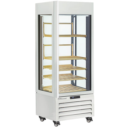 Fuldt glasmontre" 440 Lt., 1 niveau + 4 hylder, ventileret - VIN - HVID