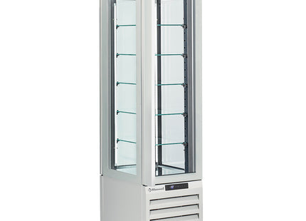 Vitrine COMPLÈTE 260 Lt., 5 niveaux de verre, ventilée - GLACE & PÂTISSERIE - BLANC