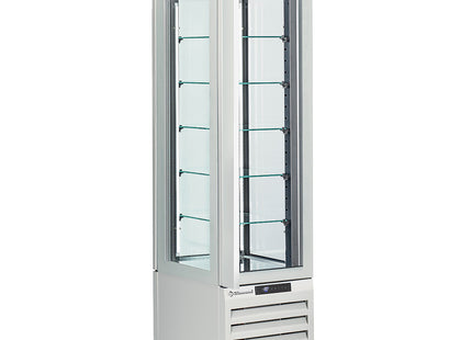 Vitrine FULL 260 Lt., 5 niveaux de verre, ventilée - PÂTISSERIE - BLANC
