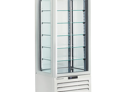 FULL vitrine 440 Lt., 5 glass levels, ventilated - ICE CREAM & PASTRY - WHITE