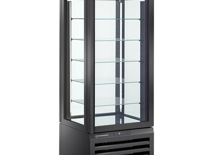 Fuldt glasmontre" 440 Lt., 5 glasniveauer, ventileret - CHOKOLADE - SORT