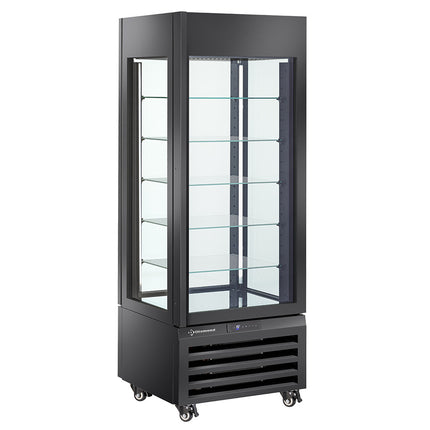 Fuldt glasmontre" 440 Lt., 5 glasniveauer, ventileret - CHOKOLADE - SORT