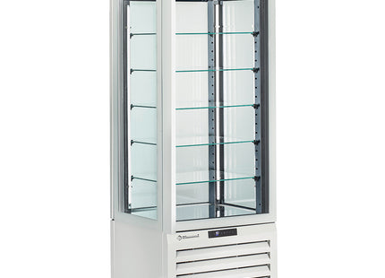 Fully glassed showcase" 440 Lt., 5 glass levels, ventilated - CHOCOLATE - WHITE