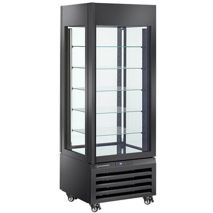 Kølevitrine 440 Lt., 5 glasniveauer, ventileret - KONTAKT - SORT