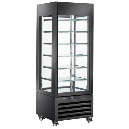 Vitrine "FULL glaseret" 440 Lt., 6 glasniveauer, statisk - IS - SORT