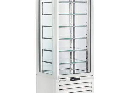 Vitrine "FULL glaseret" 440 Lt., 6 glasniveauer, statisk - ICE CREAM - HVID