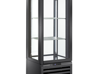 Fully glassed showcase" 440 Lt., 1 level + 2 shelves, ventilated - WINE - BLACK