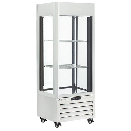 Fully glassed showcase" 440 Lt., 1 level + 2 shelves, ventilated - WINE - WHITE