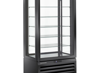 Fully glassed showcase" 600 Lt., 5 glass levels, ventilated - CHOCOLATE - BLACK