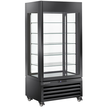 Fuldt glasmontre" 600 Lt., 5 glasniveauer, ventileret - CHOKOLADE - SORT