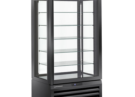 Kølevitrine 600 Lt., 5 glasniveauer, ventileret - KONTAKT - SORT