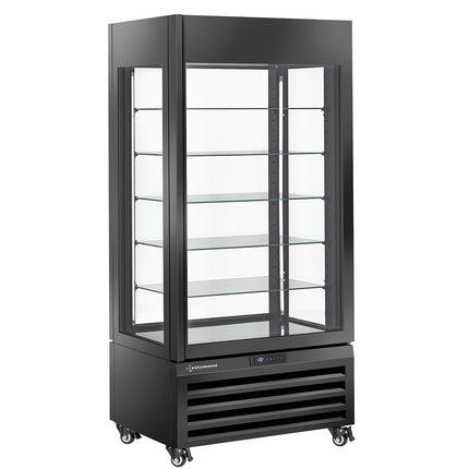 Kølevitrine 600 Lt., 5 glasniveauer, ventileret - KONTAKT - SORT