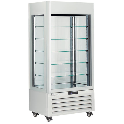 FULL vitrin 600 Lt., 5 glasnivåer, ventilerad - PASTRY - VITT