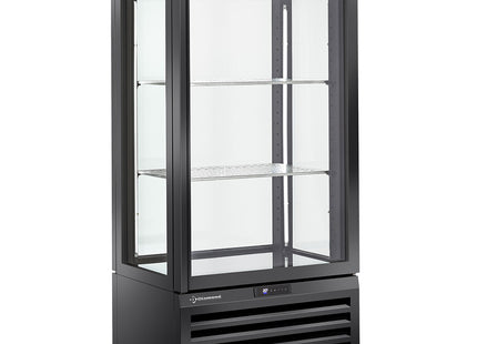 Fully glassed showcase" 600 Lt., 1 level + 2 shelves, ventilated - WINE - BLACK