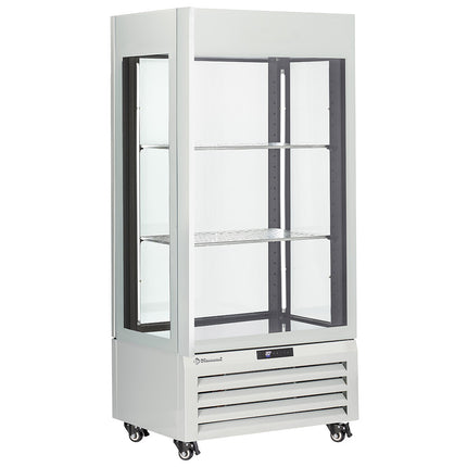 Helglasad skylt" 600 Lt., 1 plan + 2 hyllplan, ventilerad - VIN - VIT