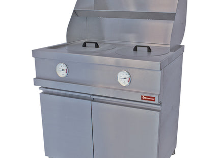Friteuse à gaz HEAVY DUTY, 2 cuves rondes, mécanique