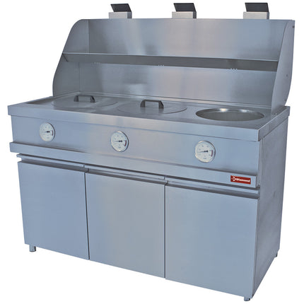 Friteuse à gaz HEAVY DUTY, 3 cuves rondes, mécanique