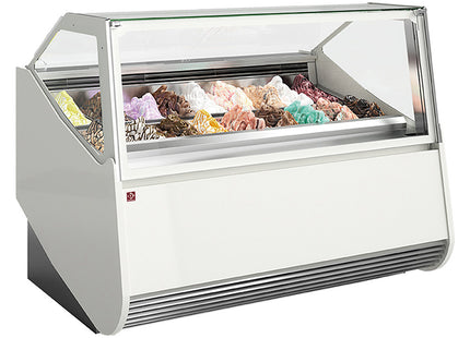 Ice cream counter with 12 stainless steel trays (360x165)