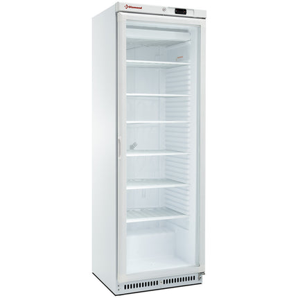 Fryser, statisk, glassdør, 400 liter. hvit