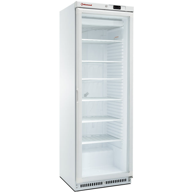 Freezer, static, glass door, 400 liters. white