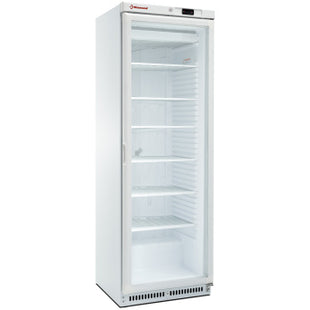 Freezer, static, glass door, 400 liters. white