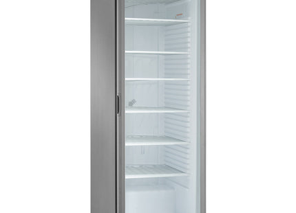 Frys, statisk, glas Dörr, 400 liter. rostfritt stål