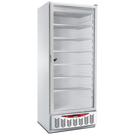 Statisk frys, glasdörr, 525 liter, GN2/1+600x400, vit