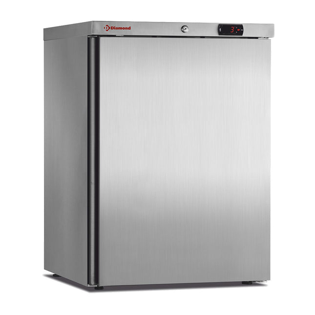 Réfrigérateur ventilé, 150 litres. acier inoxydable