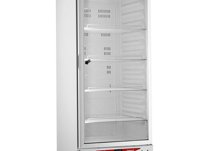 Ventilerat kylskåp, glas Dörr, 525 liter, GN2/1+600x400, vit